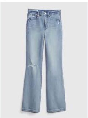 Gap High Rise '70s Flare Jeans size 20 regular in light destroy